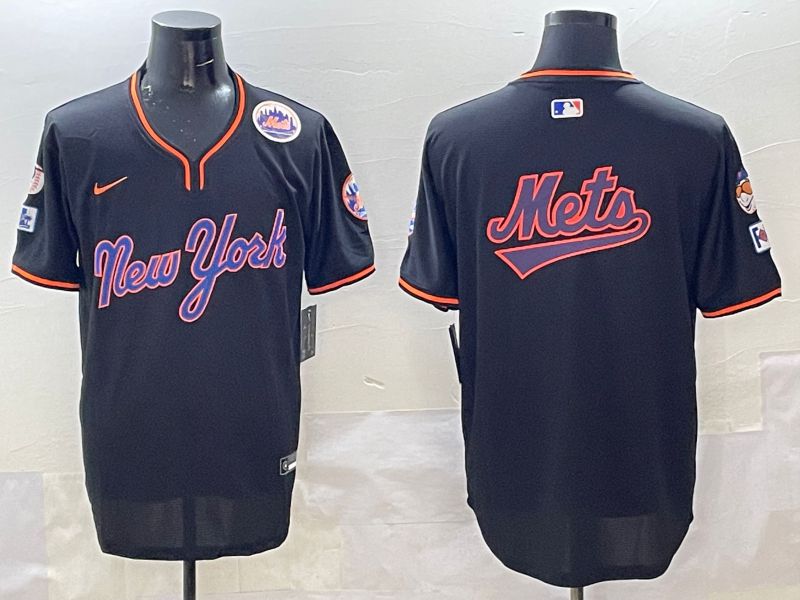 Men New York Mets Blank Black Throwback 2025 Nike MLB Jersey style 5072->new york mets->MLB Jersey